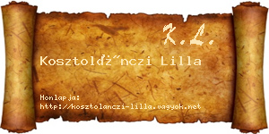 Kosztolánczi Lilla névjegykártya